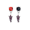 Arizona State Sun Devils 2 RED & BLACK Swarovski Crystal Stud Rhinestone Earrings