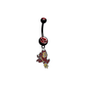 Arizona State Sun Devils BLACK W/ RED GEM College Belly Button Navel Ring -