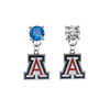 Arizona Wildcats BLUE & CLEAR Swarovski Crystal Stud Rhinestone Earrings