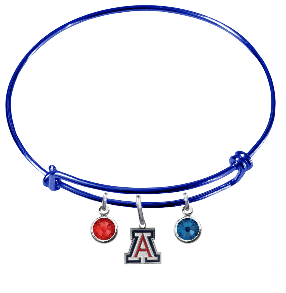 Arizona Wildcats Blue NCAA Expandable Wire Bangle Charm Bracelet