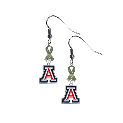 Arizona Wildcats Salute to Service Camouflage Camo Ribbon Dangle Earrings
