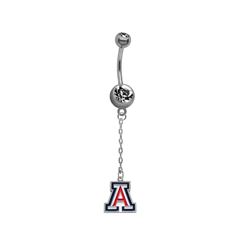 Arizona Wildcats Dangle Chain Belly Button Navel Ring
