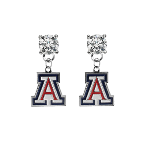 Arizona Wildcats CLEAR Swarovski Crystal Stud Rhinestone Earrings