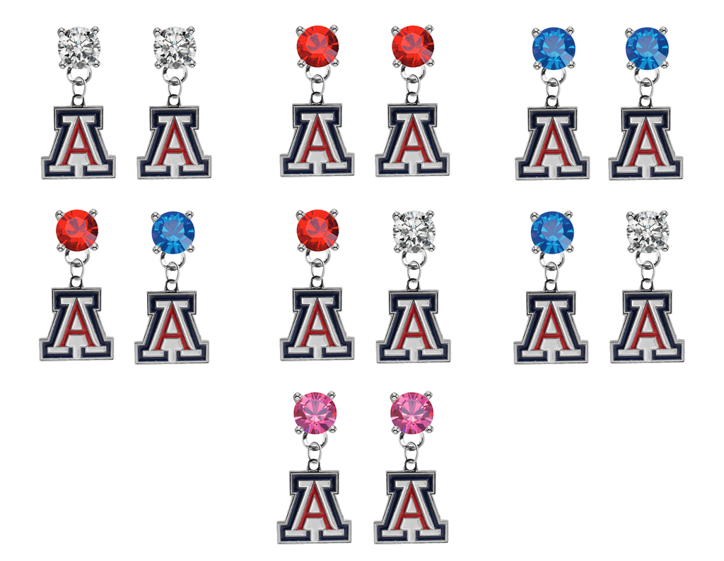 Arizona Wildcats NCAA Swarovski Crystal Stud Rhinestone Earrings