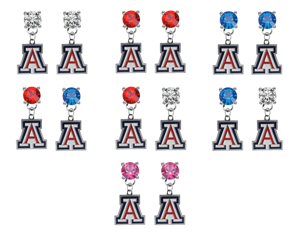 Arizona Wildcats NCAA Swarovski Crystal Stud Rhinestone Earrings
