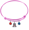 Arizona Wildcats Pink NCAA Expandable Wire Bangle Charm Bracelet