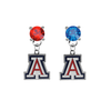 Arizona Wildcats RED & BLUE Swarovski Crystal Stud Rhinestone Earrings