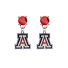 Arizona Wildcats RED Swarovski Crystal Stud Rhinestone Earrings