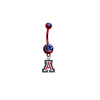 Arizona Wildcats RED W/ BLUE GEM College Belly Button Navel Ring