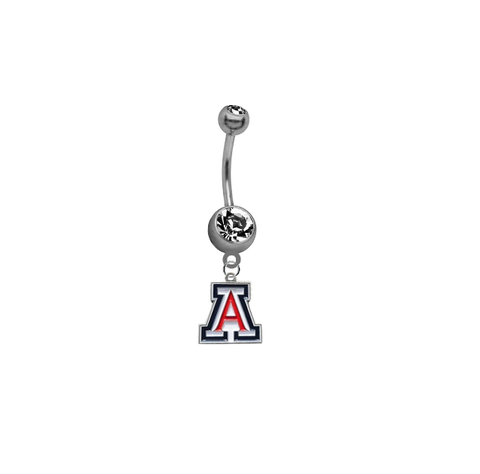 Arizona Wildcats SILVER College Belly Button Navel Ring