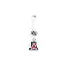 Arizona Wildcats WHITE College Belly Button Navel Ring