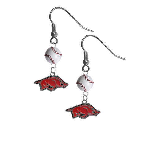 Arkansas Razorbacks NCAA Baseball Dangle Earrings