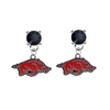 Arkansas Razorbacks BLACK Swarovski Crystal Stud Rhinestone Earrings