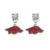 Arkansas Razorbacks CLEAR Swarovski Crystal Stud Rhinestone Earrings