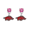 Arkansas Razorbacks PINK Swarovski Crystal Stud Rhinestone Earrings