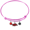 Arkansas Razorbacks Pink NFL Expandable Wire Bangle Charm Bracelet