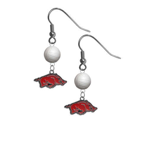 Arkansas Razorbacks NCAA Volleyball Dangle Earrings