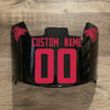 Atlanta Falcons Custom Name & Number Full Size Football Helmet Visor Shield Black Dark Tint w/ Clips - RED