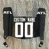 Atlanta Falcons Custom Name & Number Mini Football Helmet Visor Shield Black Dark Tint w/ Clips - WHITE
