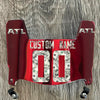 Atlanta Falcons Custom Name & Number Mini Football Helmet Visor Shield Red Chrome Mirror w/ Clips - MONEY PRINT
