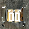 Atlanta Falcons Custom Name & Number Mini Football Helmet Visor Shield Silver Chrome Mirror w/ Clips - WHITE