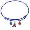 Atlanta Braves Blue MLB Expandable Wire Bangle Charm Bracelet