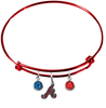 Atlanta Braves Red MLB Expandable Wire Bangle Charm Bracelet