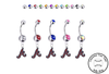 Atlanta Braves Silver Swarovski Belly Button Navel Ring - Customize Gem Colors
