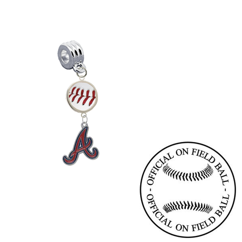 Atlanta Braves On Field Baseball Universal European Bracelet Charm (Pandora Compatible)
