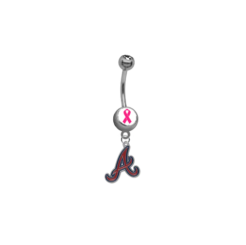 Atlanta Braves Breast Cancer Awareness Belly Button Navel Ring