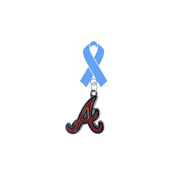Atlanta Braves MLB Prostate Cancer Awareness / Fathers Day Light Blue Ribbon Lapel Pin