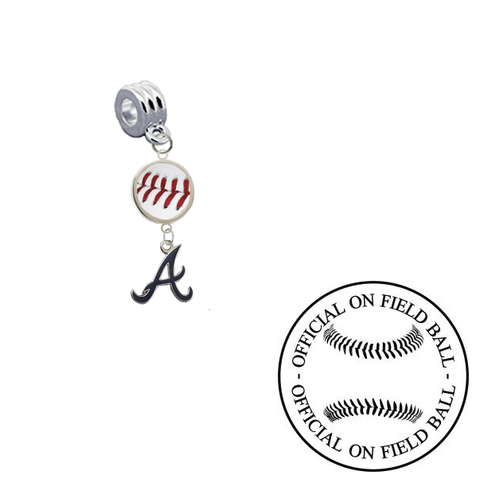 Atlanta Braves 2 On Field Baseball Universal European Bracelet Charm (Pandora Compatible)