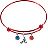 Atlanta Braves Style 3 Red MLB Expandable Wire Bangle Charm Bracelet