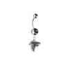 Atlanta Falcons Silver Black Swarovski Belly Button Navel Ring - Customize Gem Colors