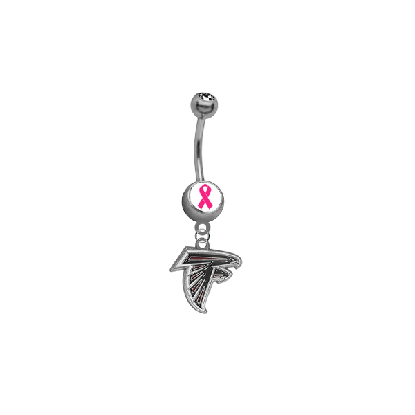 Atlanta Falcons Breast Cancer Awareness NFL Football Belly Button Navel Ring