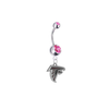 Atlanta Falcons Silver Pink Swarovski Belly Button Navel Ring - Customize Gem Colors