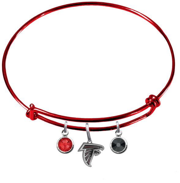Atlanta Falcons Red NFL Expandable Wire Bangle Charm Bracelet