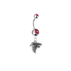 Atlanta Falcons Silver Red Swarovski Belly Button Navel Ring - Customize Gem Colors
