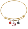 Atlanta Hawks GOLD Color Edition Expandable Wire Bangle Charm Bracelet