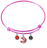 Atlanta Hawks PINK Color Edition Expandable Wire Bangle Charm Bracelet