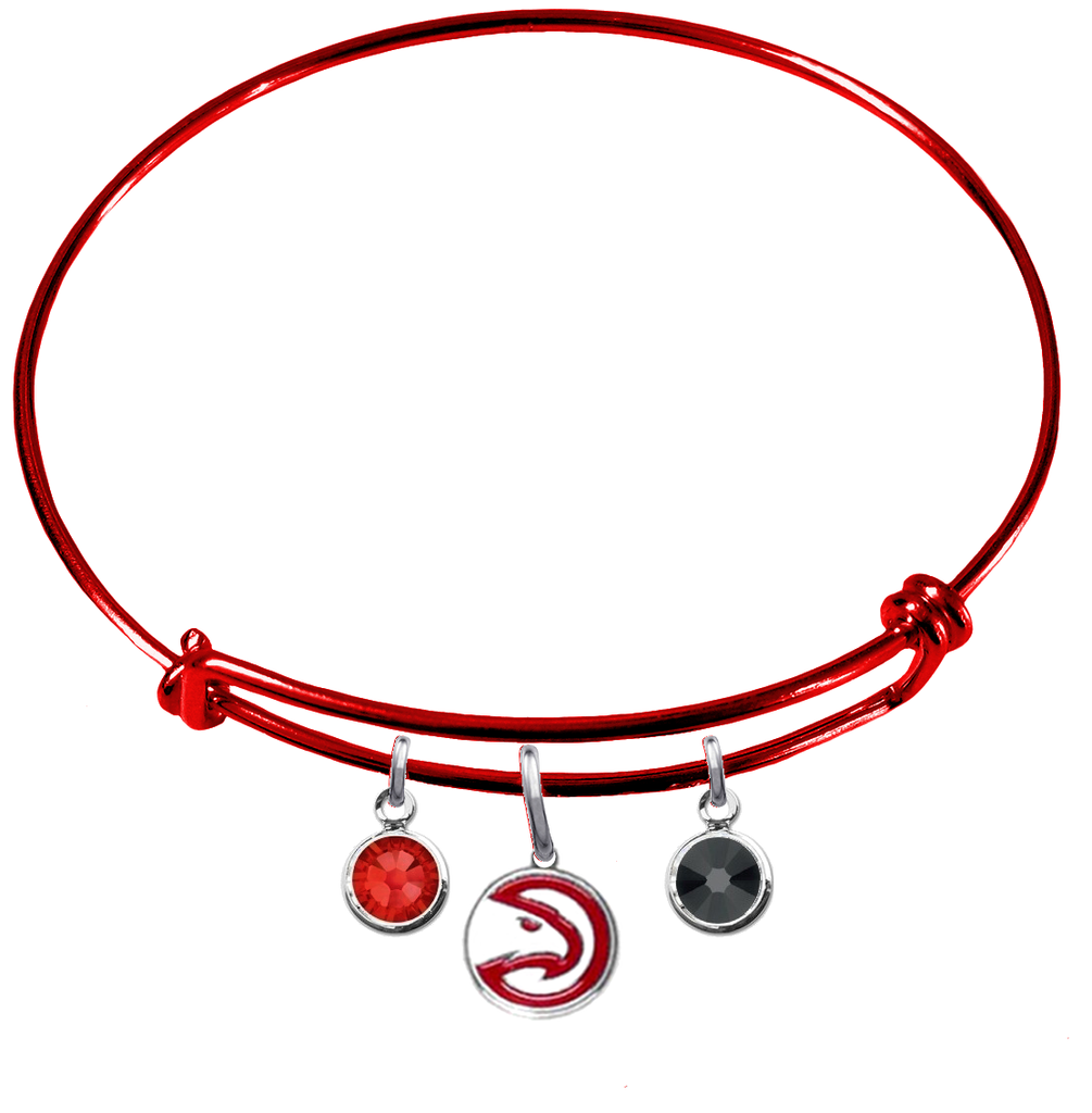 Atlanta Hawks RED Color Edition Expandable Wire Bangle Charm Bracelet
