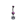 Auburn Tigers BLACK w/ PINK GEM College Belly Button Navel Ring