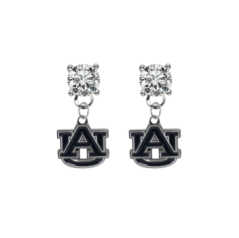 Auburn Tigers CLEAR Swarovski Crystal Stud Rhinestone Earrings