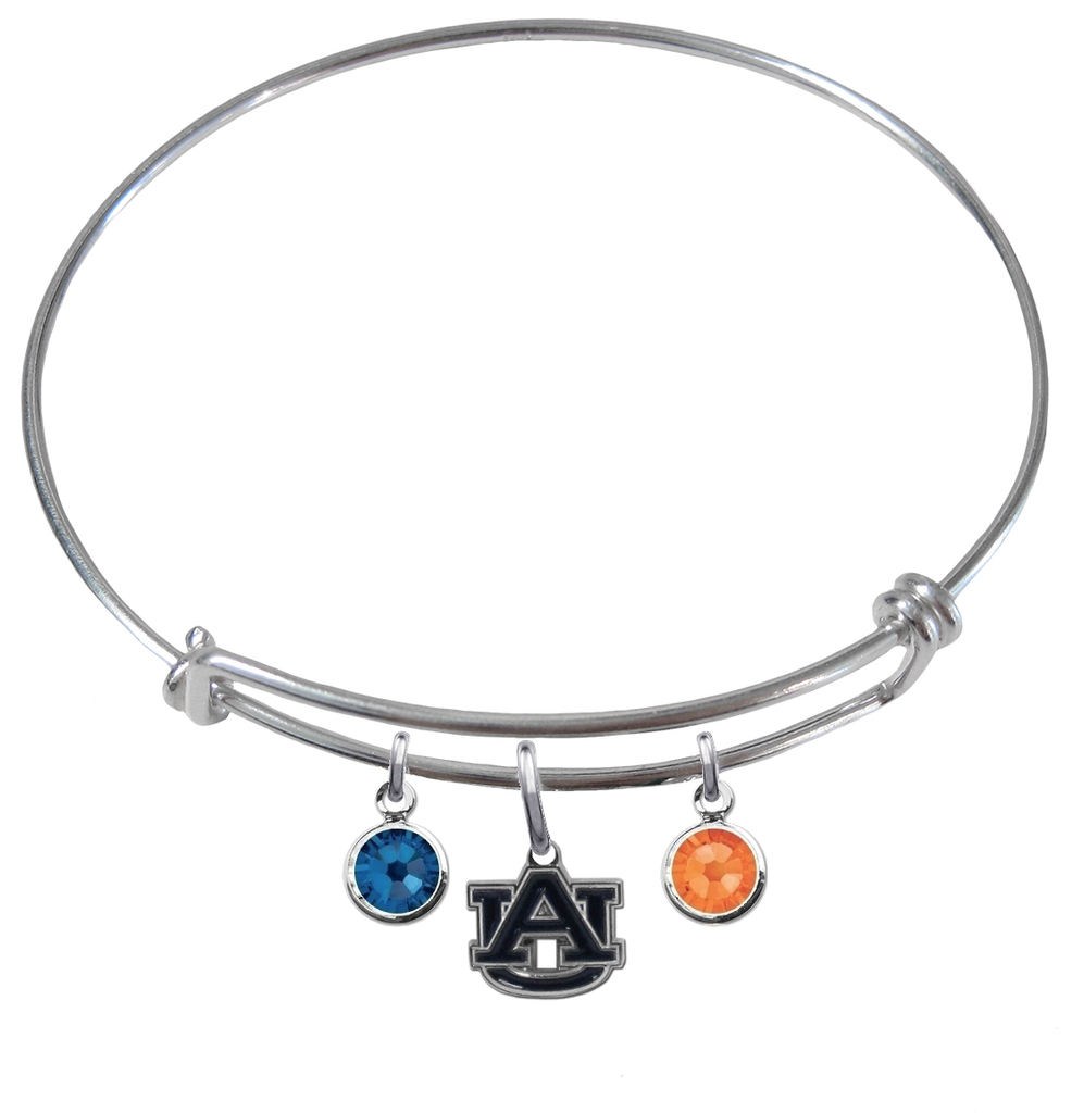 Auburn Tigers NCAA Expandable Wire Bangle Charm Bracelet
