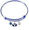 BYU Brigham Young Cougars Blue Expandable Wire Bangle Charm Bracelet