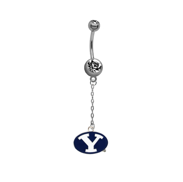 BYU Brigham Young Cougars Dangle Chain Belly Button Navel Ring