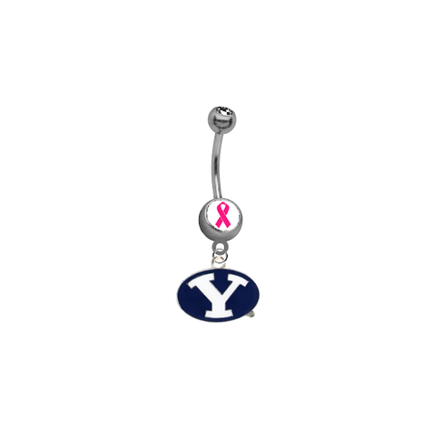 BYU Brigham Young Cougars Breast Cancer Awareness Belly Button Navel Ring