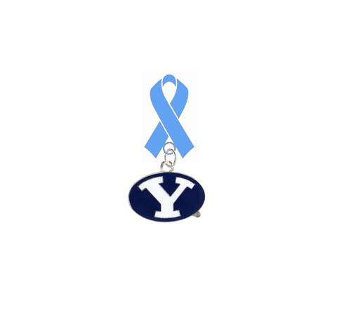 BYU Cougars Prostate Cancer Awareness / Fathers Day Light Blue Ribbon Lapel Pin