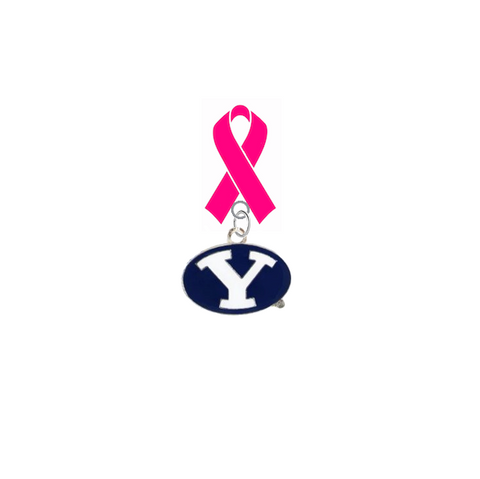 BYU Cougars Breast Cancer Awareness / Mothers Day Pink Ribbon Lapel Pin