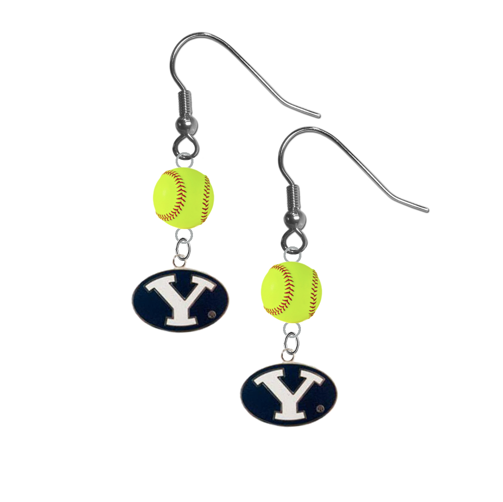 BYU Brigham Young Cougars NCAA Fastpitch Softball Dangle Earrings